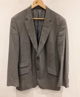 Remus Uomo Grey Wool Lycra Mens Blazer Jacket Chest 42R  Pockets Pinstripe VGC.  - Image 1 of 4