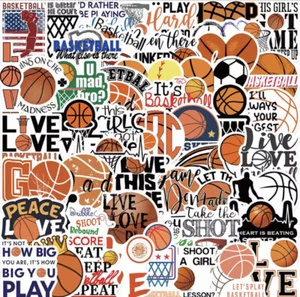 50pcs Basketball Stickers Suitcase Water Bottle Laptop Waterproof Stickers - Picture 1 of 4
