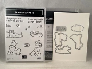 PAMPERED PETS Stamp Set PETS Dies Stampin Up Dogs A22 - Picture 1 of 6