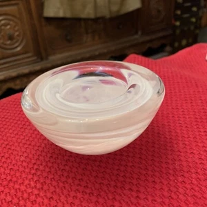 Kosta Boda Atoll White Swirl Votive Tea Light Candle Holder EUC - Picture 1 of 7