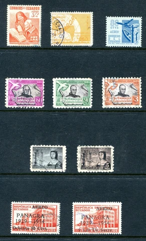 Ecuador 1952 - 1954 Airmail Used and Unused Lot Cover