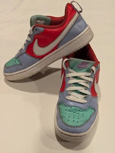 Nike Court Borough Low Recraft (GS) Shoes Blue Green Red DV5456 400 - Size 4.5Y - Picture 1 of 13