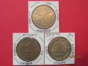 (3) CASINO $1 TOKENS: FOXWOOD, SAHARA, NUGGET !!! LAS VEGAS !!!! - Picture 1 of 7