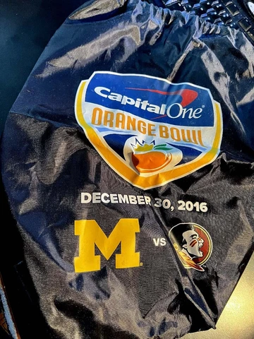 FSU vs Michigan 2016 Orange Bowl Capital One Promo Nylon Drawstring Bag Seminole Cover