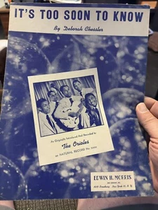 Partituras B Doo Wop R&B THE ORIOLES 'It's Too Soon To Know' - Imagen 1 de 2