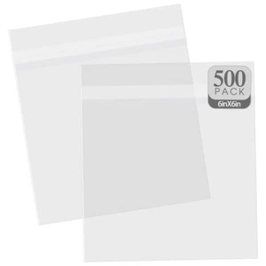 6-1/2" x 6-1/2" 4Mil Acid-Free Clear Plastic Bags Self Seal 500/1000/2000 Pack - Picture 1 of 10
