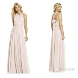 After Six Women's Blush Pink Cross Strap Open Back Halter Maxi Dress Size 6 Styl - Picture 1 of 3