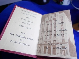 ❤️ DIARY 1956 Savings Bank Of South Australia Used Great Social History Small - Picture 1 of 11