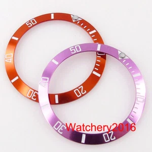 New Purple Orange 38mm*30.6mm Alloy Slope Watch Bezel Ring Insert fit 40mm Case - Picture 1 of 7