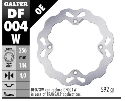 Disco de freno delantero Galfer Wave 256X4Mm para HONDA NX 650 Dominator (1987-2001) Foto 1 de 4
