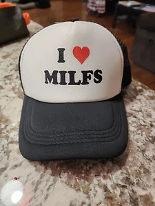 I Love Milfs Funny Trucker Hat Cap Mesh Snapback Gift - Picture 1 of 6