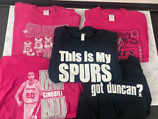 Lot Of 5 San Antonio Spurs Tee Shirt Adult XL Gildan Pink Black Duncan NBA G