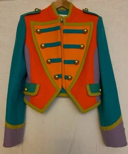 Moschino Couture Colorblock Wool Blend Military Band Jacket Runway Rare - Bild 1 von 11