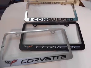 Chevrolet Corvette C6 Black Polycarbonate & Chrome License Plate Frames - Bild 1 von 4