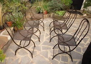 Antique French 1920's Bistro steel chairs - Picture 1 of 5