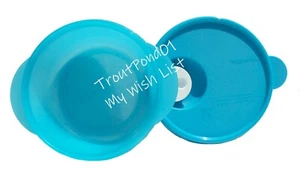 Tupperware Crystalwave Microwave Bowl 2.5 Cups Round Container Blue New - Picture 1 of 3