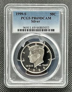 1999-S 50C American 90% Silver Kennedy Half Dollar Graded Proof  PCGS PR69DCAM