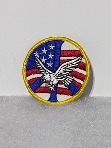 Vintage Gegenkultur Aufnäher ~ US-Flagge, fliegender Adler, Friedenssymbol ~ perfekter Zustand - Bild 1 von 2
