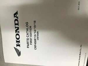 Catálogo De Piezas Manual Del Honda CRF450R CRF 450 R 2013 2014 2015 2016 Nuevo - Imagen 1 de 2