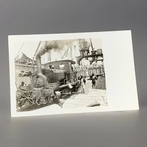 PERU • Callao ~ Locomotive for Hauling Freight Cars on the Piers RPPC 1920s - Picture 1 of 4
