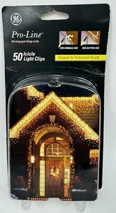 50 GE Pro-Line Universal Christmas Icicle Light Clip Gutter Shingle Brand New - Picture 1 of 4