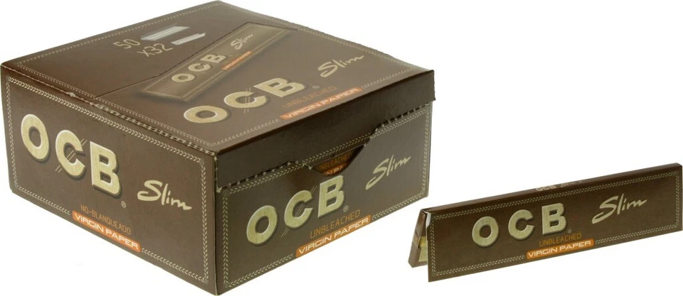 Ocb Marron 1600 Feuilles A Rouler Long Slim 50 Lot