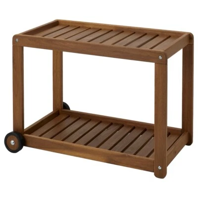 Ikea BRÖGGAN Serving cart, outdoor, acacia light brown stained, 32 5/8" x 22 ½ " - Image 1 of 4