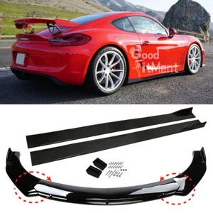 Spoiler anteriore lucido spoiler labbro + minigonne laterali per Porsche Cayman 911 - Foto 1 di 21