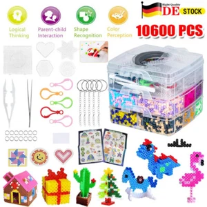 10600 Stück Bügelperlen Set Steckperlen Bügelperlen Platten mit Aufbewahrungsbox - Bild 1 von 10