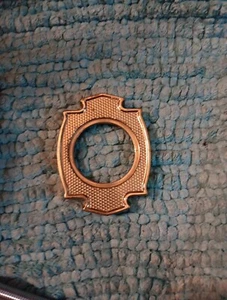 Patterned Bronze or Brass Door Backplate surround / Rosette 1.75" / 2" Opening - Picture 1 of 2