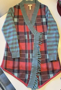 Matilda Jane Girls 435 Orange Marmalade Sweater Cardigan Plaid Size XS - Picture 1 of 13