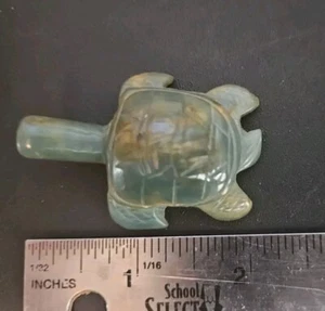 Vintage Jade Stone Carved Green Turtle Figurine *AS IS* - Picture 1 of 6