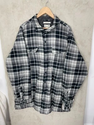 Men's L.L. Bean Flannel Shacket Shirt Size XXL Tall 2XL Fleece Lined Check - Image 1 of 4