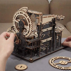 3D Wooden Marble Run Puzzle Night City – 294 Pcs DIY Model Assembly Kit - Picture 1 of 23