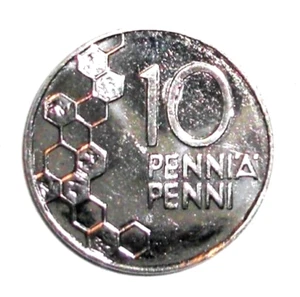 1997 Suomi Finland 10 Pennia Honeycombs Lily of the Valley (Convallaria majalis) - Picture 1 of 2