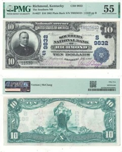 1902 $10 Kentucky PMG AU-55 Richmond Charter 9832 - Picture 1 of 1