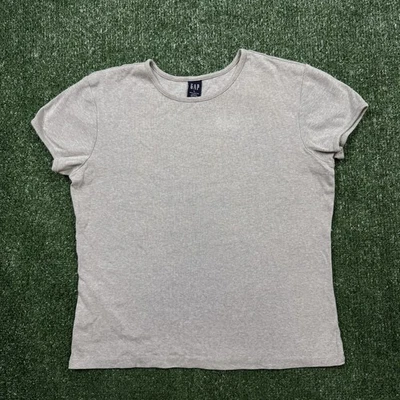 Camiseta elástica vintage Y2k Gap para mujer talla L gris manga corta bebé muñeca Foto 1 de 4