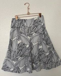 Gibson Latimer Women's Blue White Tropical Leaf Print Lined A-Line Skirt Size M - Imagen 1 de 10