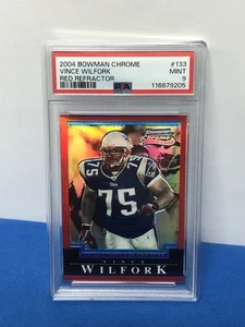 2004 Bowman Chrome Red Refractor Vince Wilfork Rookie 66/210 PSA 9 POP 6 See Pic - Bild 1 von 5