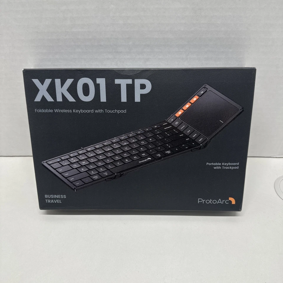 ProtoArc Foldable Wireless Keyboard with Touchpad Bluetooth, Black  - Image 1 of 1