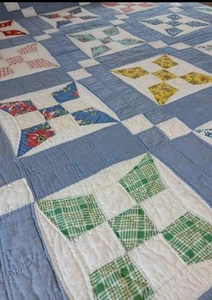 Vintage Improved Nine Patch Quilt - Picture 1 of 10