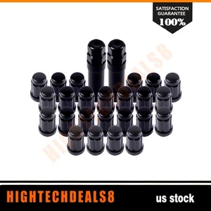24 Black 12x1.5 Spline Lug Nuts For Toyota Camry Highlander Land Cruiser Camry - Picture 1 of 15