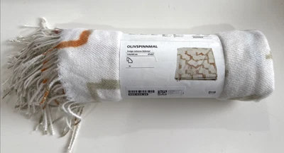 Ikea OLIVSPINNMAL Throw Blanket off-white/multicolor, 47x63 " New - Image 1 of 4