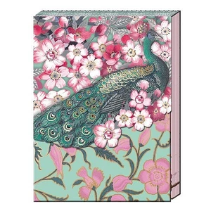 Punch Studio Cherry Blossom Peacock Pocket Notepad 75 Printed Sheets 3" x 4" - Picture 1 of 3