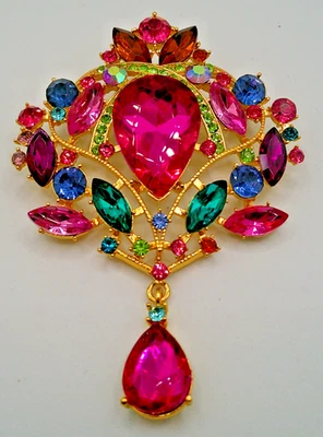 Pin broche colgante rosa grande con estrás ~ vacaciones ~ 3,9" (E6) Foto 1 de 4