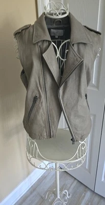 Chaleco Mujer 7 For All Mankind Teniente Cuero Gris Talla L (8-10) Foto 1 de 4