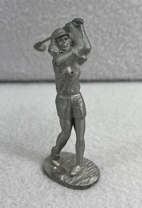 Vintage Pewter Golfer Figurine 3” Silver Metal Golf Statue Sports Spoontiques - Picture 1 of 9