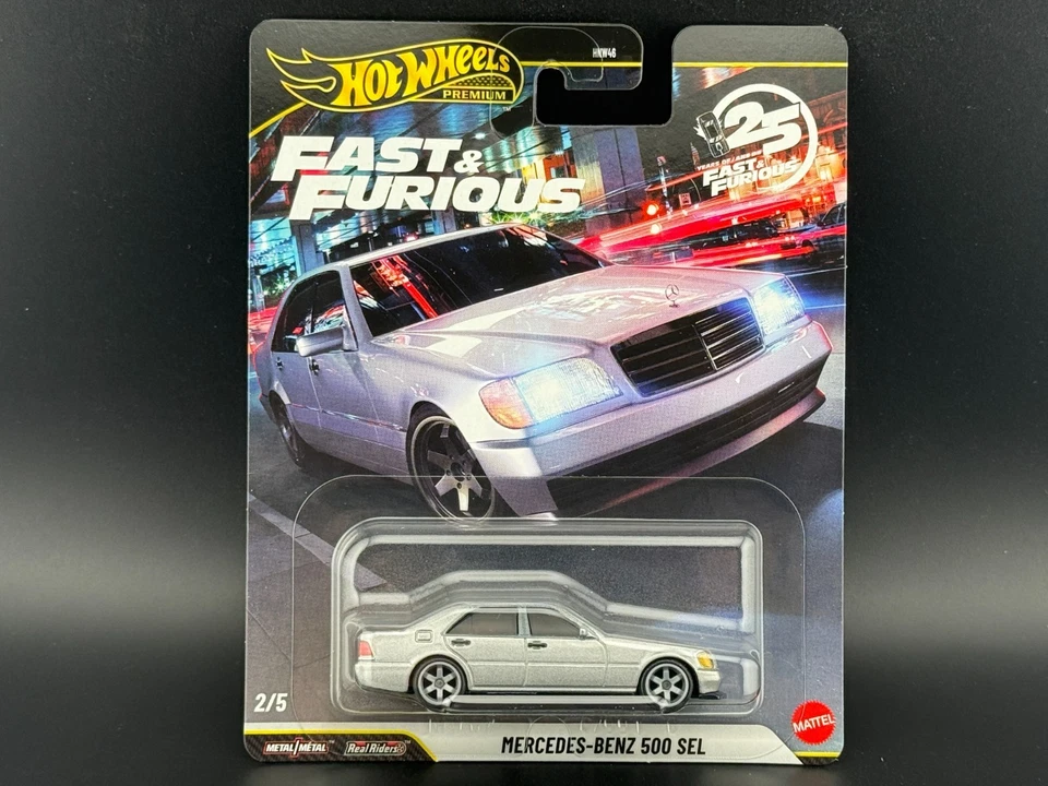 Hot Wheels Mercedes-Benz 500 SEL Silver Fast and Furious HNW46-956N 1/64 - Image 1 of 1