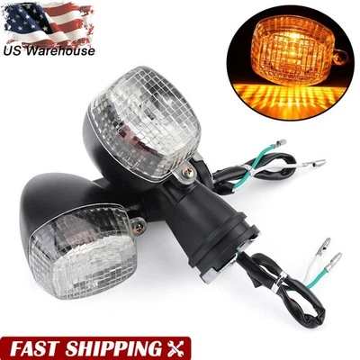 2PCS Turn Signal Blinker Light Clear for KAWASAKI ZZR600 ZRX1200S GPZ500/GPZ1100 - Image 1 of 4