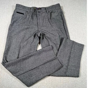 Hitltl Herren 36/38 grau Mini Karo 100 % Wolle vorne flach maßgeschneidert Anzughose - Bild 1 von 9